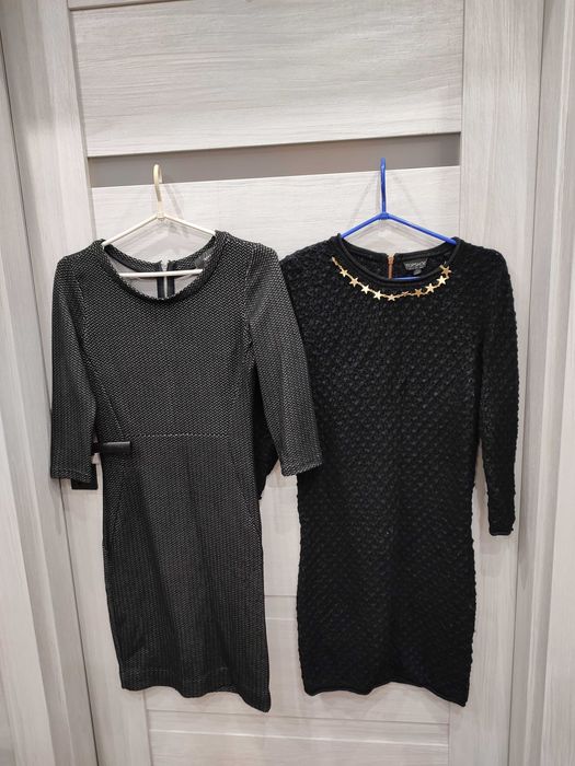 Sukienka czarna oraz jodełka Reserved i topshop s