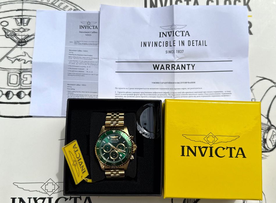 Годинник Invicta 48383 Pro Diver 43 mm. Master of the Oceans Gold