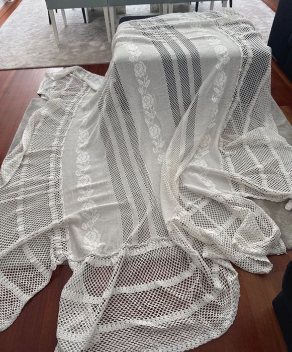 Cobertura de cama de casal em crochet