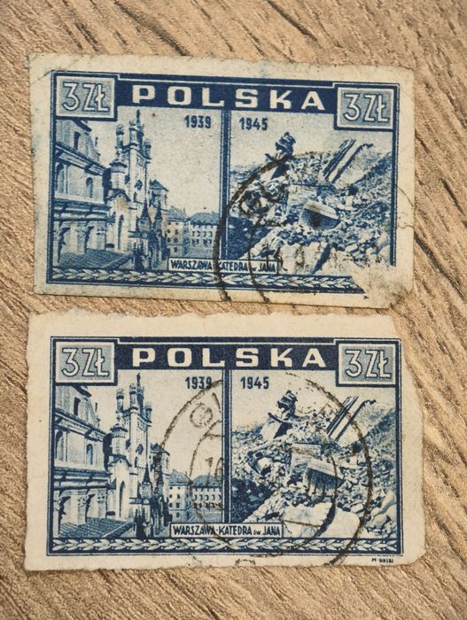 Znaczki pocztowe Warszawa katedra 1939 - 1945