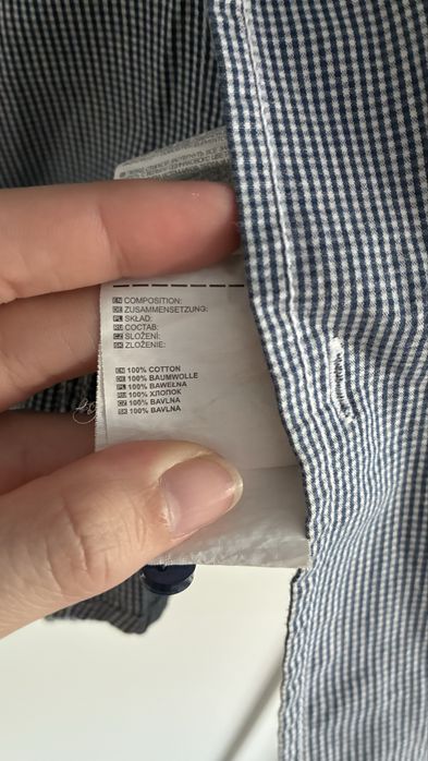 Diverse bawelniana koszula w krate biala niebieska szara L/40 bawelna