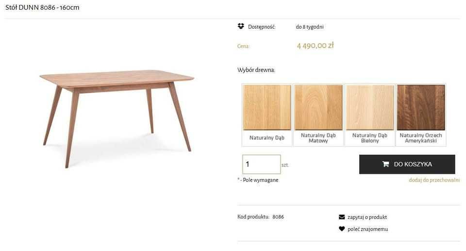 Blat stołu Ziemann Dunn 160 cm - fornir