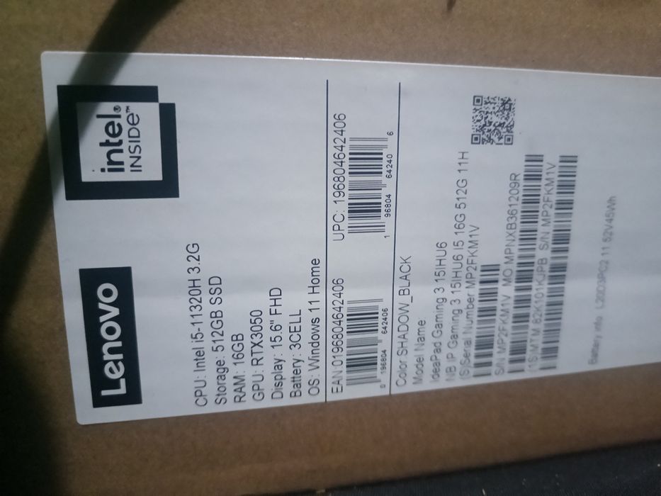 Laptop Gamingowy Lenovo Ideapad gaming RTX 3050