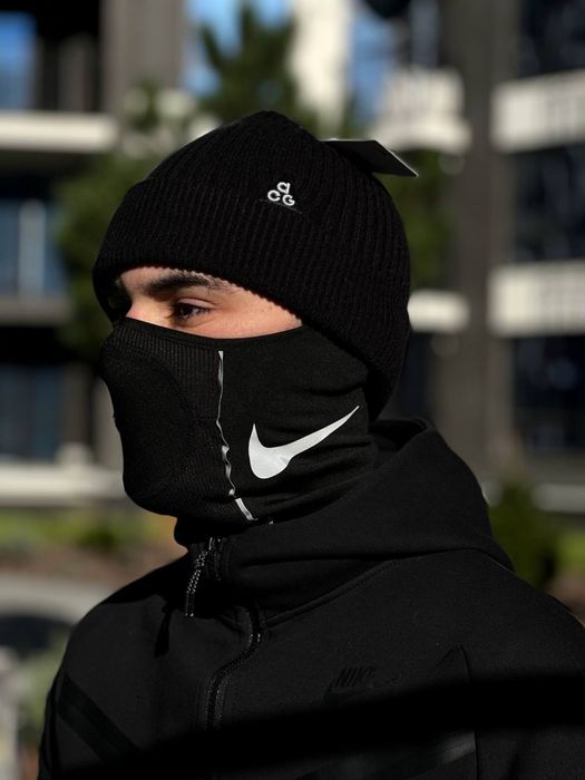 Снуд Nike reflective чорний/ snood nike/ снуд найк чорний рефлективний теплий