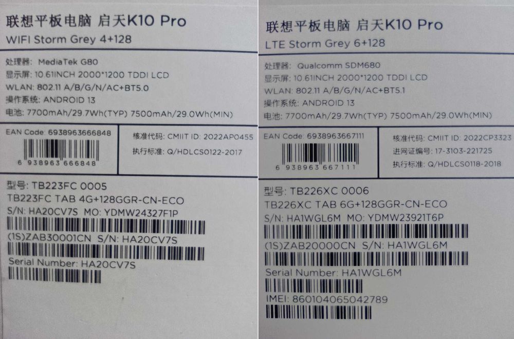 Lenovo Tab M10 Plus 3rd Gen (K10 Pro) 4/128 Wi-Fi та 6/128 Lte
