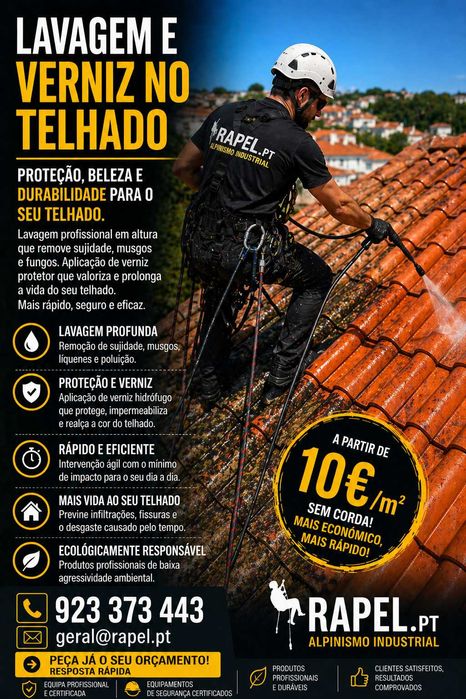 Limpeza de vidros em altura/Lavagem Alta pressao