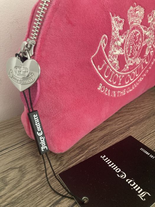 Kosmetyczka Juicy Couture Twig Dog różowa welur