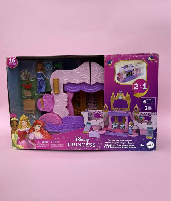 Ігровий набір Disney Карета-замок з мінілялькою Аврора 2 в 1