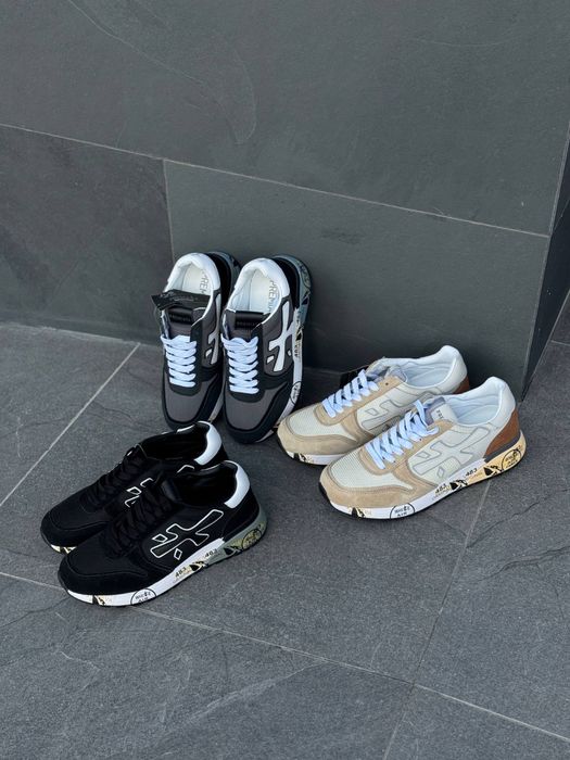 Кросівки Premiata чоловічі | 41–45 | чорні / бежеві / сірі