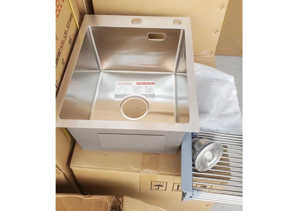 Мойка кухонная, 40/50см, Нержавеющая, полная комплектация, Platinum