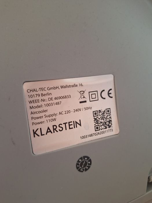 Klimator ewaporacyjny Klarstein – wydajne chłodzenie i nawilżanie