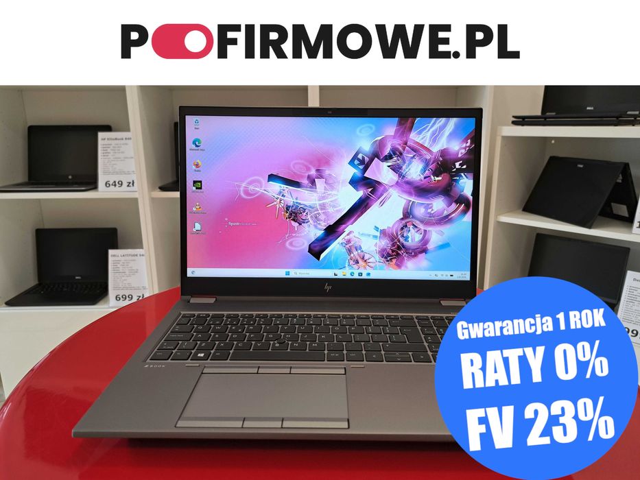 Mobilna Stacja Robocza dla Grafika 15" HP Zbook Fury 15 G7 i9-10885H 32GB/512GB SSD NVidia Modem Sim Win11 Gwarancja 12mc Faktura 23% PoFirmowe.pl