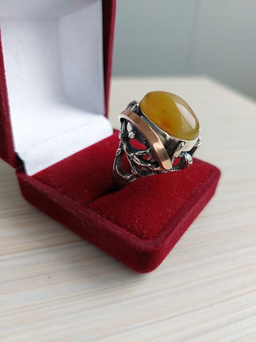 Серебряный перстень с натуральным янтарем: 1 500 грн. - Кольца Харьков ...