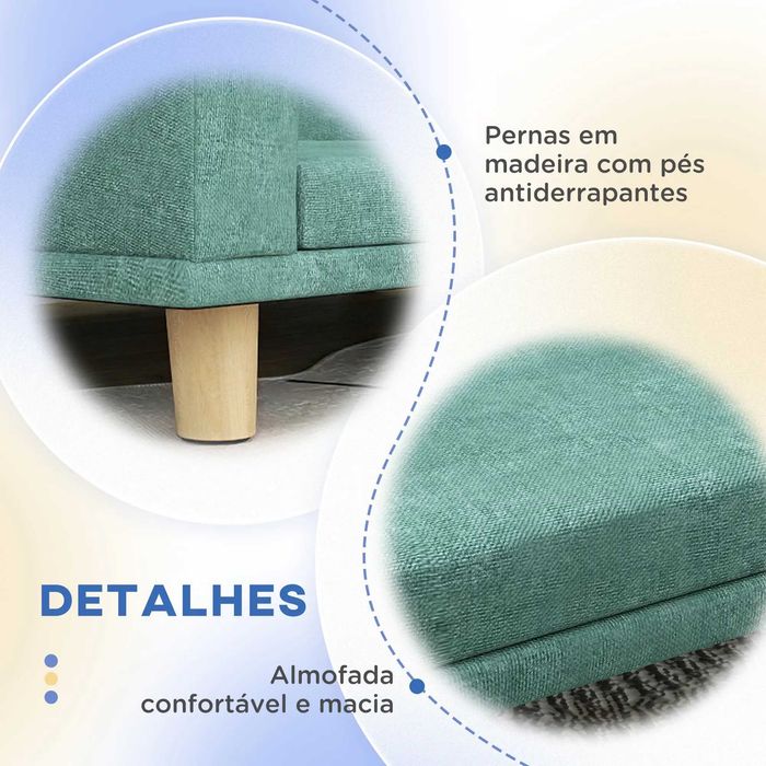 Sofá para Cães Cama Elevada Verde