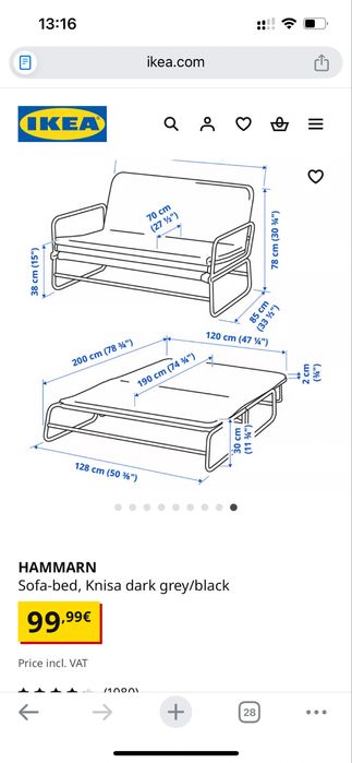 Sofá-cama IKEA HAMMARN