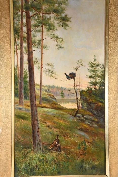 Obraz las pejzaż sygnowany 110/65cm