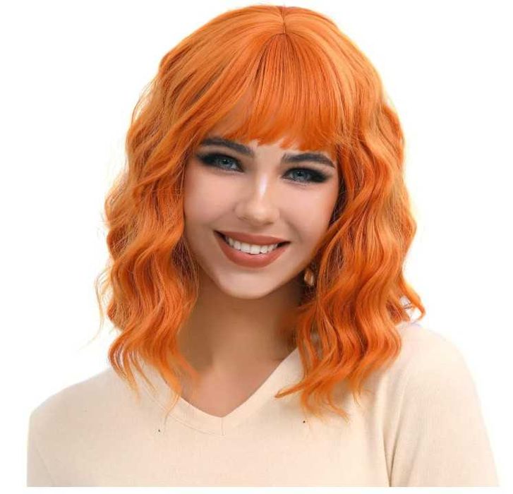 Damska peruka, kręcone włosy długość 14" kolor rudy