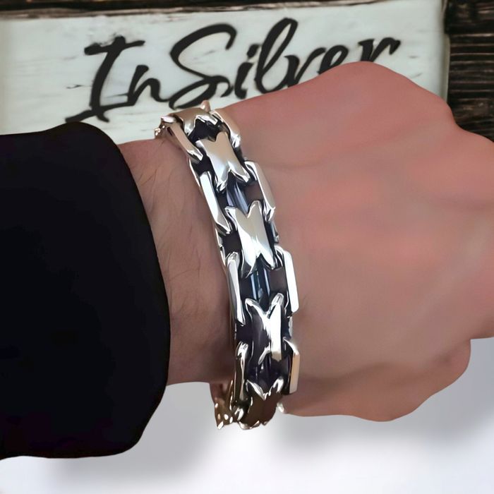 Срібний браслет 110г чоловічий, мужской серебряный браслет 925