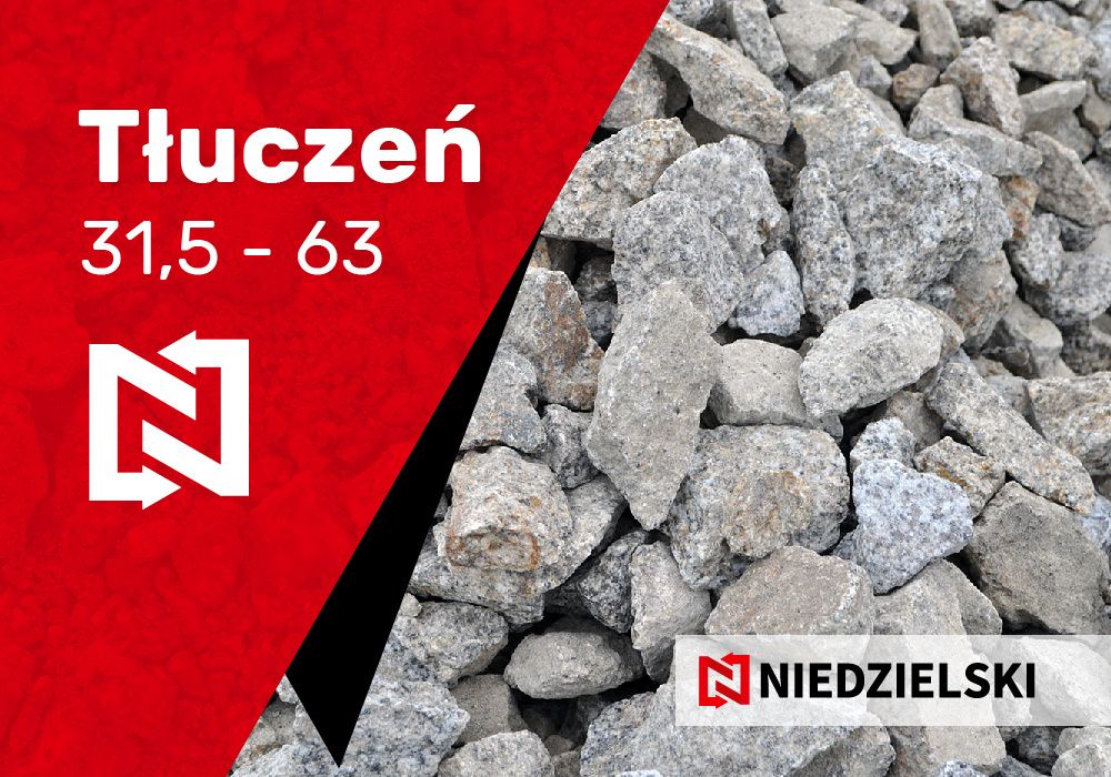 Tłuczeń granitowy Kruszywo granitowe 31,5 - 63, transport, faktura vat