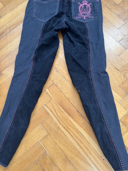 Horze jeansowe bryczesy do jazdy konnej spodnie jeździeckie 150 12lat