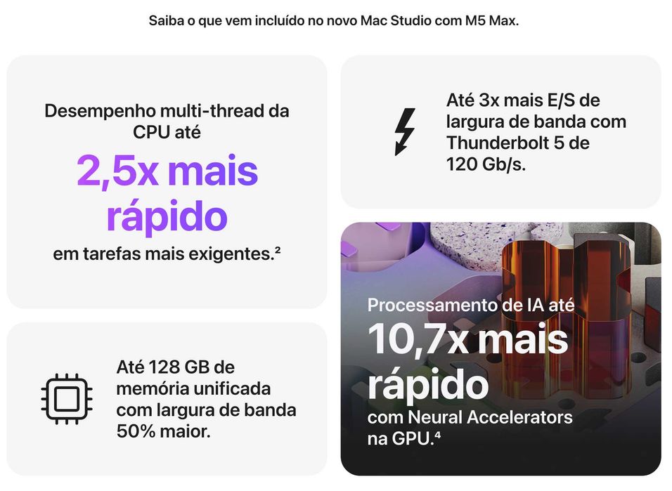 Apple Mac Studio M5 Max 2026 - NOVO e SELADO - SOB ENCOMENDA