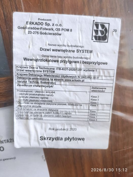 Drzwi wewnętrzne lewe 70 cm