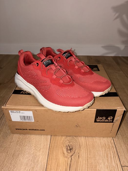 Buty Jack Wolfskin Dromoventure Knit Low W – Rozmiar 39.5 (Czerwone)