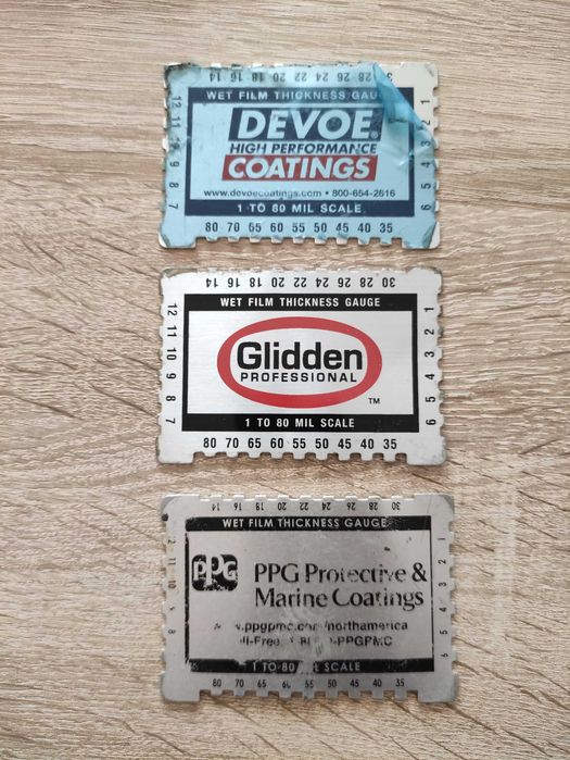 3x Grzebień pomiarowy warstwy mokrej 25-2000 µm Devoe Coatings Rzeszów