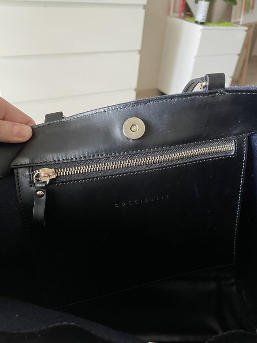 Coccinelle torebka skórzana tote shopper A4
