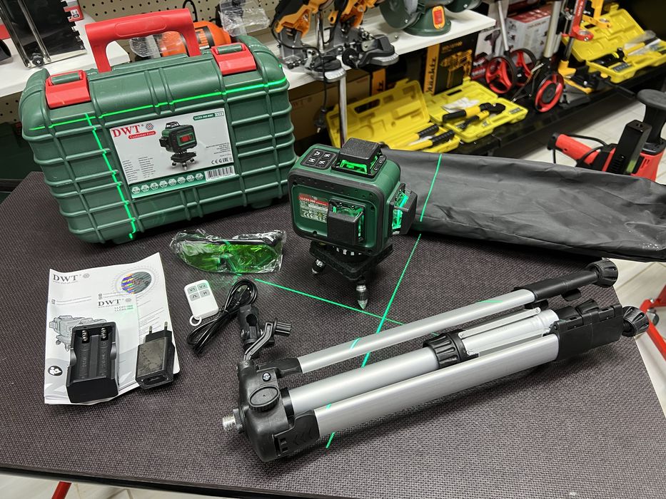 Лазерный уровень нивелир DWT LLC03-360 BMC Штатив OSRAM Гарантия 24мес