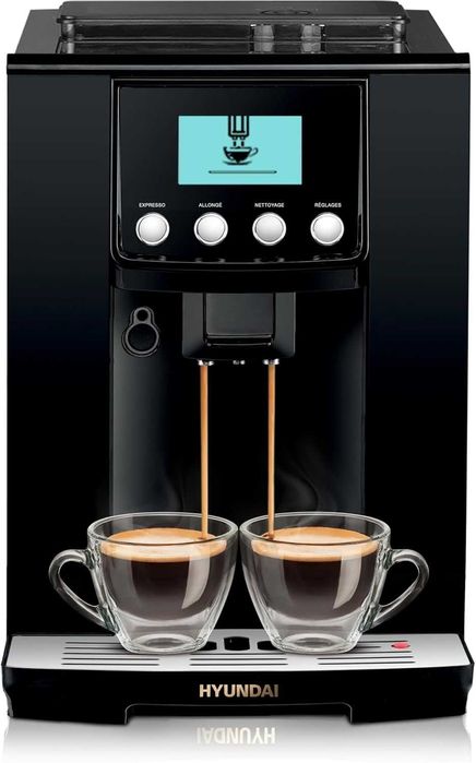 ekspres ciśnieniowy HYUNDAI do kawy ziarnistej  LCD, młynek, 19 bar