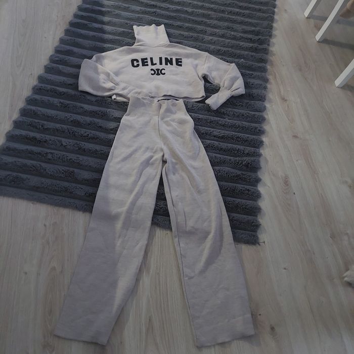 Świetny komplet Celine  beżowy sportowo-elegancki