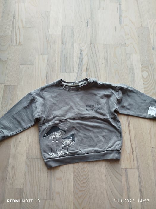 Khaki bluza oversize so cute 92 grzyby grzybki