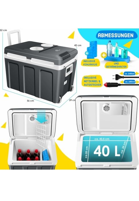 Lodówka turystyczna 40 l z kółkami 12V/230V