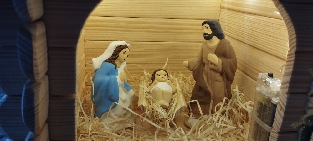 Drewna szopka Bożonarodzeniowa