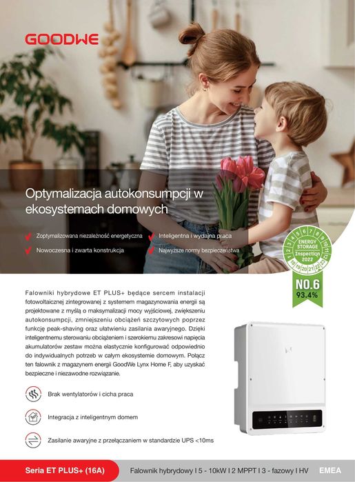 Falownik hybrydowy Goodwe GW8K-ET PLUS 12.5A UPS < 10 Licznik gratis.
