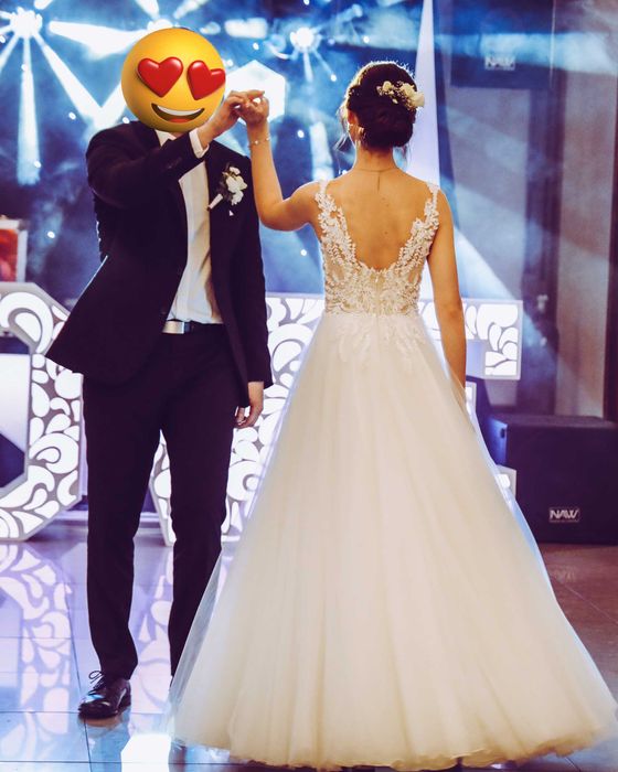 Suknia Ślubna Sukienka Biała na Ślub Wesele Litera A XSS/XS roz 32/34