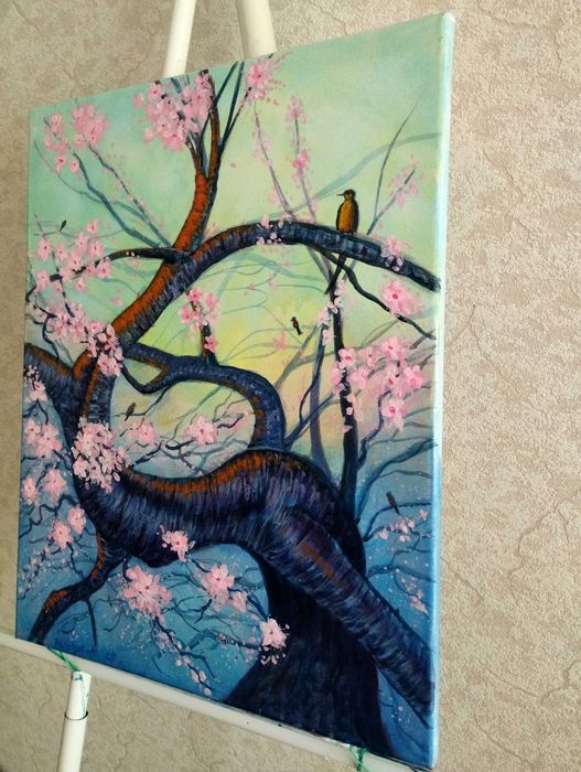 Картина ручної роботи, "Світанок" 40х50 акрил, холст на підрамнику.