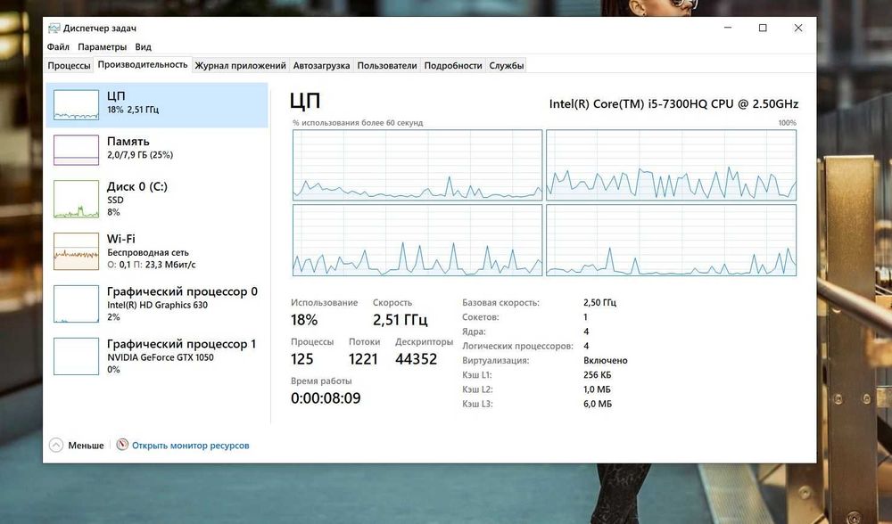 Acer A715-51 (i5 7300hq, 8 Gb, SSD 240 Gb, GTX 1050m 2 Gb, FHD)