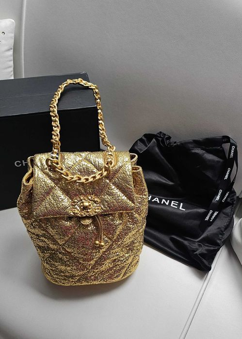 C H A N E L torebka worek złota PREMIUM