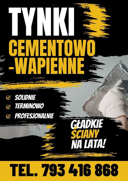 Tynki maszynowe Cementowo Wapienne