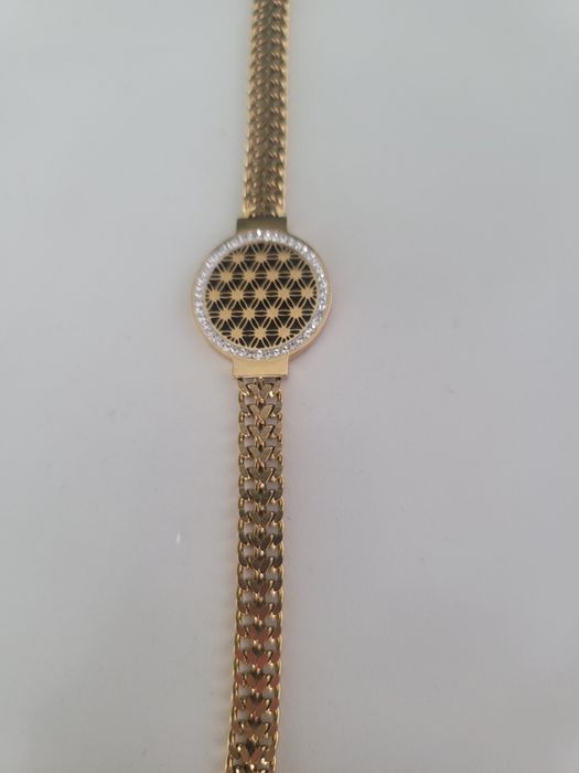 Bransoletka stał łańcuszek krysztalki piękna  lekka