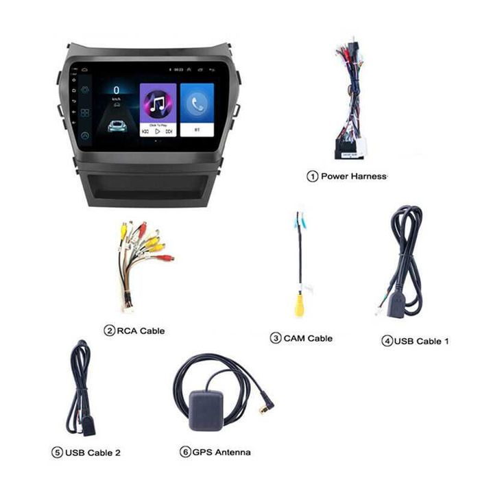 Штатна магнітола Hyundai Tucson  та Santa Fe усі покоління  Android 14