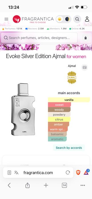 Perfumy arabskie Ajmal Evoke Silver edition