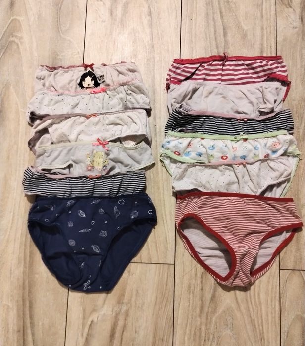 Majtki bawełniane dla dziewczynki 12 sztuk