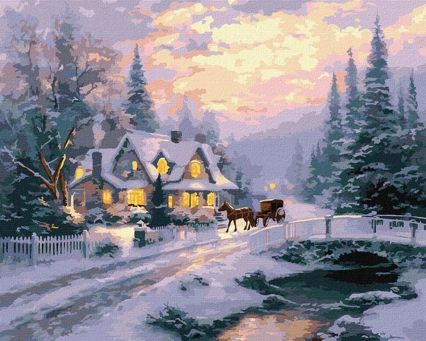 Malowanie po numerach - Noworoczny spokój 40x50cm