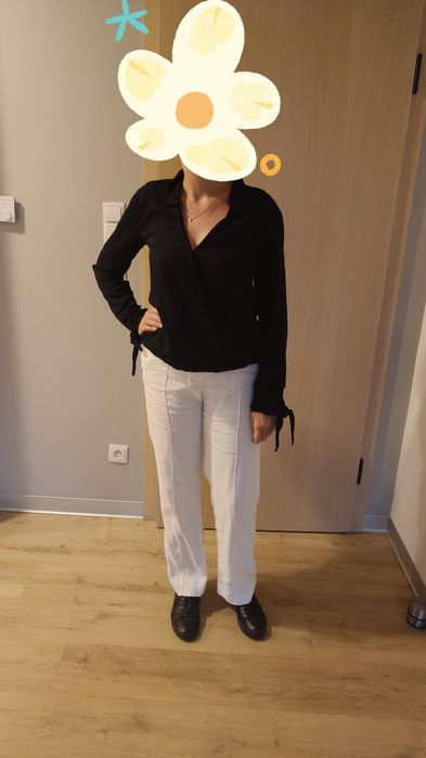 Koszula kopertowa Zara rozm S czarna lyocell