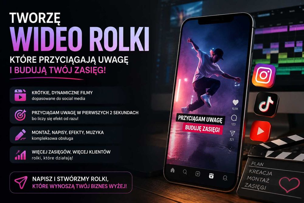 Tworzenie rolek Reels na Instagram, TikTok i Facebook – montaż wideo