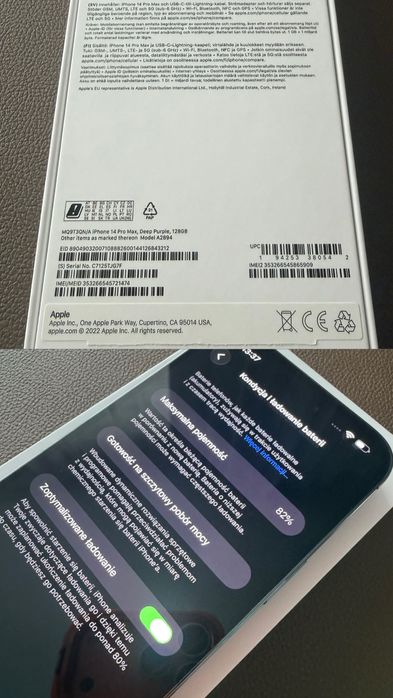 iPhone 14 PRO max, 128 GB, kolor deep purple.