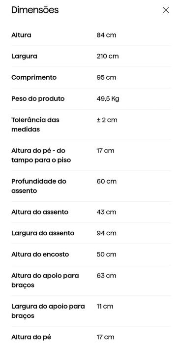 Sofá 3 lugares - como novo!